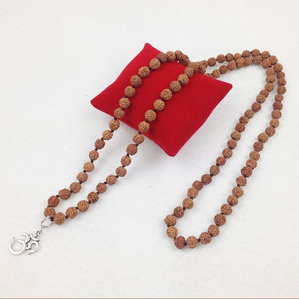 

st0283 бесплатная доставка топ дизайн рудракша мала ручной завязывают ожерелье высокое качество йога ожерелья женские ювелирные изделия, Silver