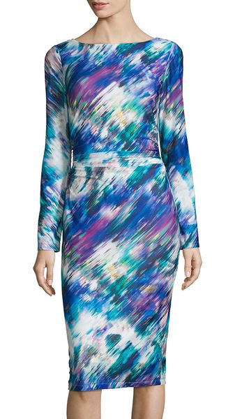 

fashion print women sheath dress 3/4 sleeve dresses 055a99, Black;gray