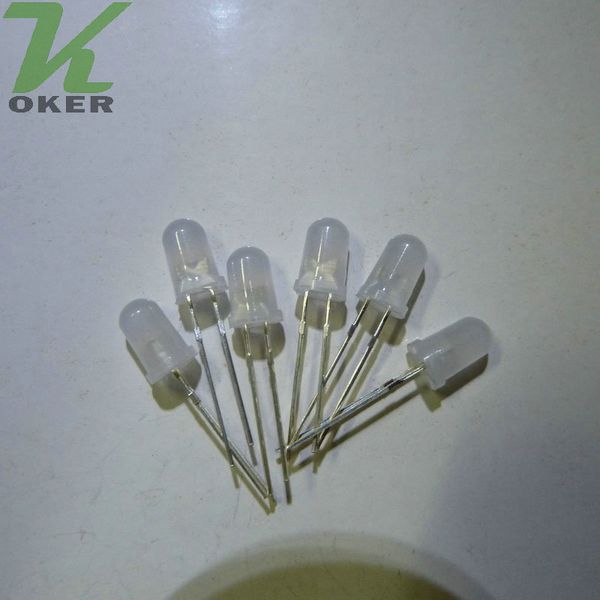 5 x LED 5mm Yellow Gold Diffused Ultra Bright Flat Top Wide Angle LEDs Light