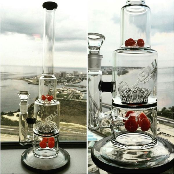 JM Flow Glasbongs Big Bong mit Arm Tree Sprinkle Perc Smoking Water Pipe Recycler 18 mm