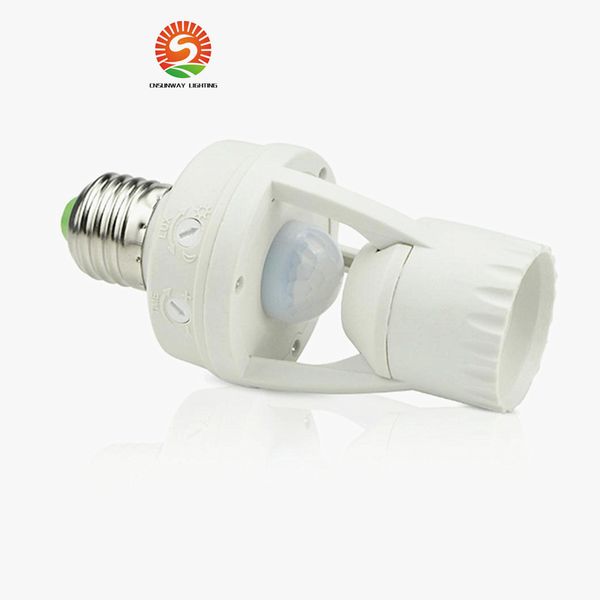 

ac 110-220v 360 degrees 60w pir induction motion sensor ir infrared human e27 plug socket switch base led bulb light lamp holder