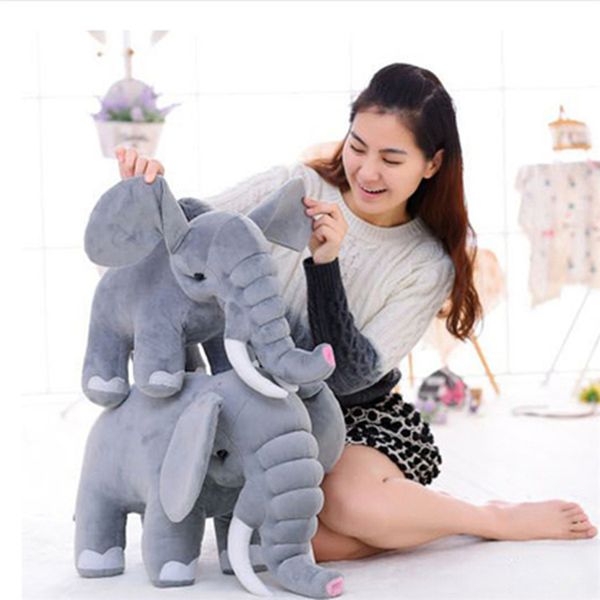 2 colori cuscino elefante baby doll bambini dormono cuscino regalo di compleanno INS cuscino lombare naso lungo bambola elefante morbido peluche IB254