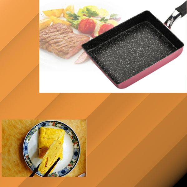 

burning pan frying omelet fried eggs square pan aluminum non -stick frying pan two colors available cookware