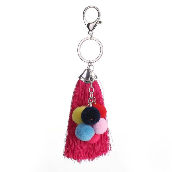 

20pcs small pom pom keychian purse charm tassel keychain with tassel for bag 3styles, Black
