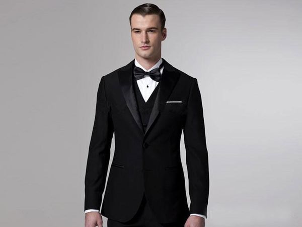 

wholesale- black groom tuxedos men wedding suits blazers bridegroom suits prom clothing two buttons custom (jacket+pants+vest) formal suits, White;black