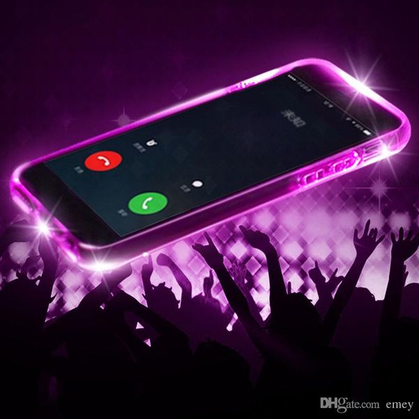 

incoming call led flash light shockproof clear tpu back cover case for iphone xs max xr x 8 5s 6s 7 plus sansung s6 s7 edge s8 s9 note 8 9