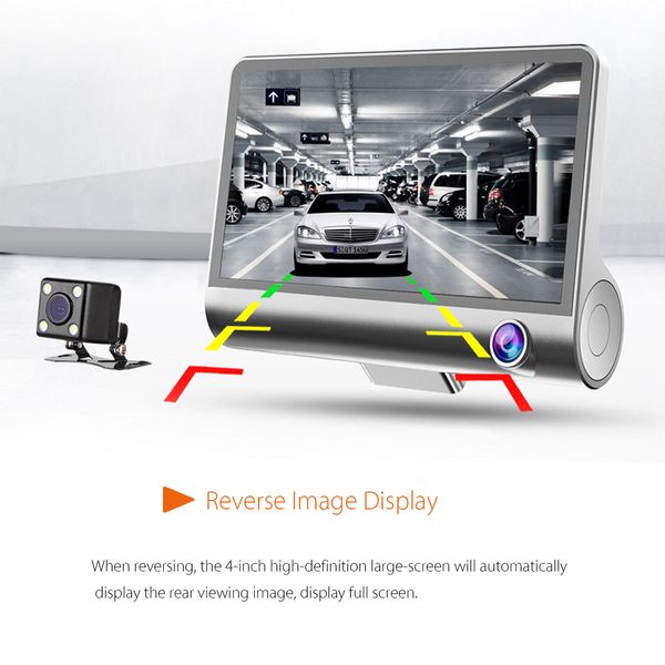 

2017 New 4.0" Car DVR Camera car cameras Dual Lens with Rear view Registrar three camera Night vision car dvrs Video dashcam Camcorder