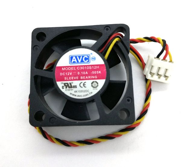 Novo Original AVC 30*30*10MM 3CM C3010S12H 12V 0.1a C3010S12L 0.07A Ventilador de refrigeração do disco rígido