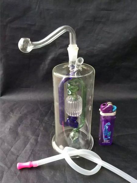 Venda Por Atacado Frete grátis ----- Placa de vidro manchado fio Hookah / bongo de vidro / tubo de vidro, alta de 17 cm, acessórios presente, vendas à vista