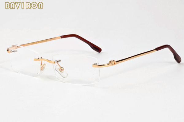 

with box 2017 retro vintage designer sunglasses for men women unisex rimless buffalo horn glasses gold silver frame oculos