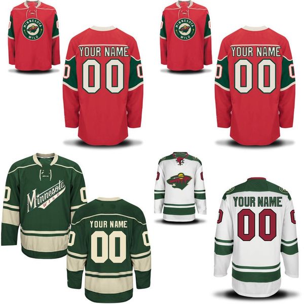 

Minnesota Wild Jersey S-5XL Personalized Customized Jerseys With Any Name and Any Number 100% Stitched Embroidery Logos Hockey Jerseys