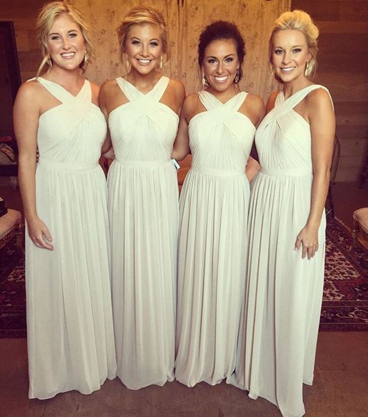 

summer beach bridesmaid dresses 2017 for weddings v neck chiffon party dress long floor length plus size maid of honor gowns, White;pink