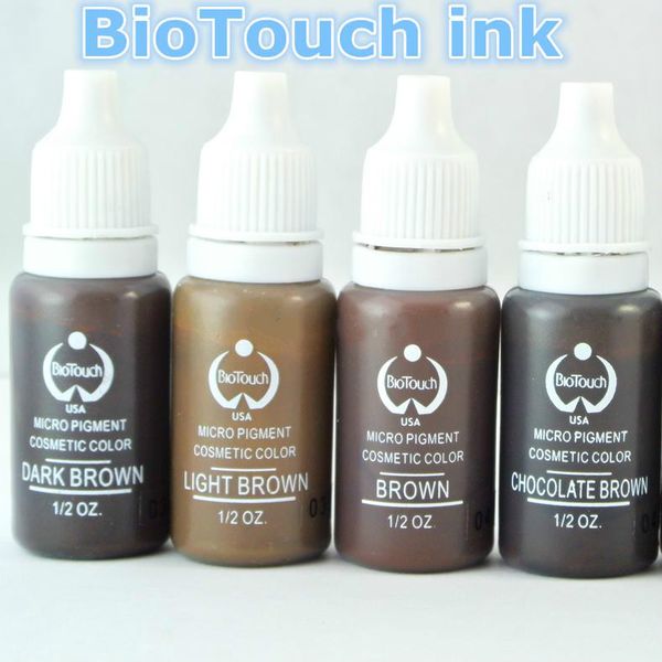 

Brand 4 Colors Permanent Makeup Ink & Bio-Touch Micro Pigment Cosmetic 15ml/Bottle Kits Supply Free Shipping
