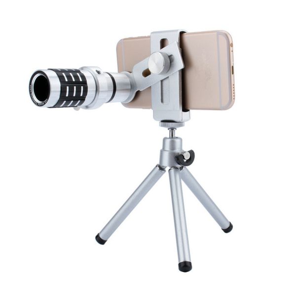 

Telescope Camera Lens 12X Optical Zoom No Dark Corners Mobile Phone Telescope tripod for iPhone 6 7 Samsung smart phone telephoto lens