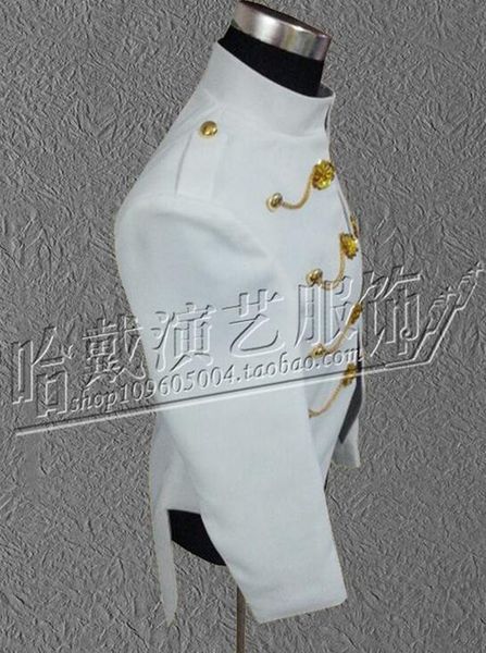 

мужская мода личность хан издание ночной клуб певица звезда сценическое представление одежда костюмы ласточкин хвост белое пальто/s - 5 xl, Black;red