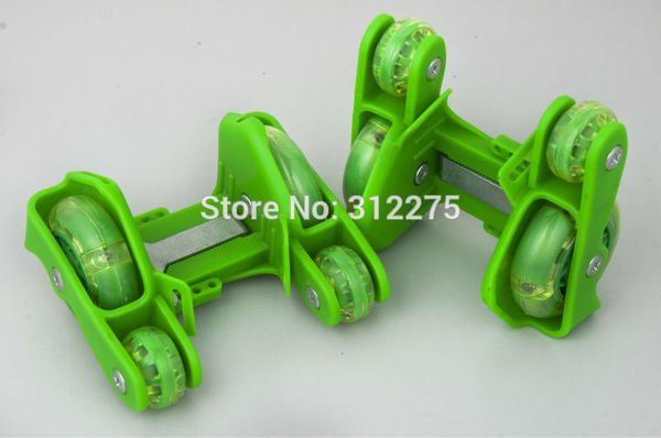 

wholesale-new design flashing rollers,4 pvc wheels each side,skate buds/heel glider/street glider wholesale 32pairs/lot