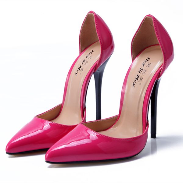 

13cm heel height almond shaped toes stiletto heel pumps party shoes no.a27, Black