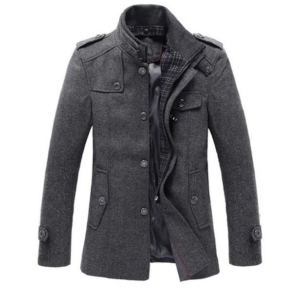 

2016 autumn winter fashion men's windbreaker man wool trench coat men medium-long business woolen coat outerwear ing, Tan;black