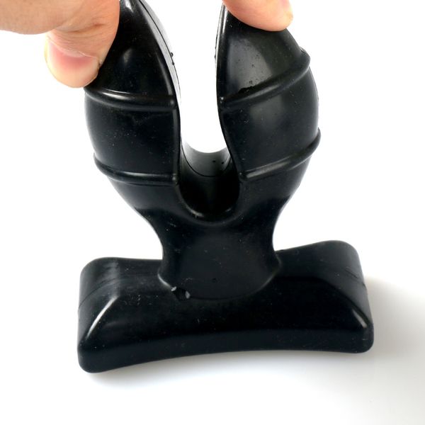 Анальный секс игрушки анальная пробка черный силиконовый анальный штекер мягкий мини-тип V функция порта анальный штекер открытие анальный штекер SM поставляет игрушки G-spot секс игрушки