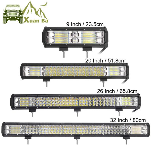 

9" 20 " 32 " дюйма 3 рядка Cree LED Light Bar для Combo Offroad 4x4 4WD Atv Uaz 4WD Suv вождение мотоцикла Light Truck светодиодные фонари авто лампы