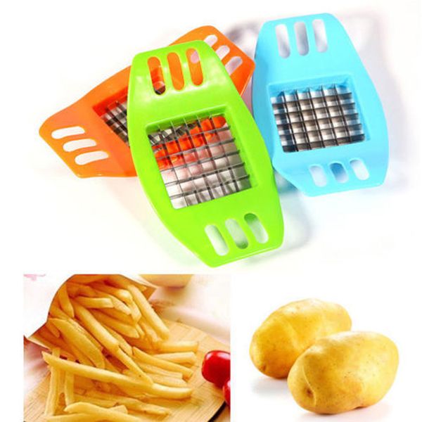 Dispositivo per tagliare le patate PVC + acciaio inossidabile Patatine fritte Patatine fritte Pelapatate Patatine fritte Affettatrice di verdure Utensili da cucina Fornitore di cucine