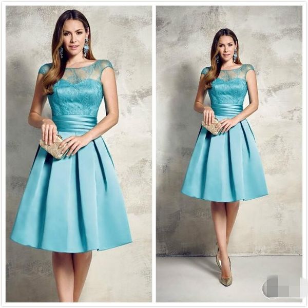 Neuste elegante Mint-Spitze-Kurzschluss-Abendkleider, besondere A-Linie, Flügelärmel, formelles Kleid, Abend-Reißverschluss hinten, Abschlussball-Kleider in Übergröße, yo64