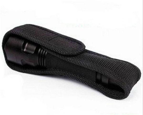 

200 pcs flashlight holder case nylon torch light holster holding belt flashlight magic tape pouch camping hiking accessory