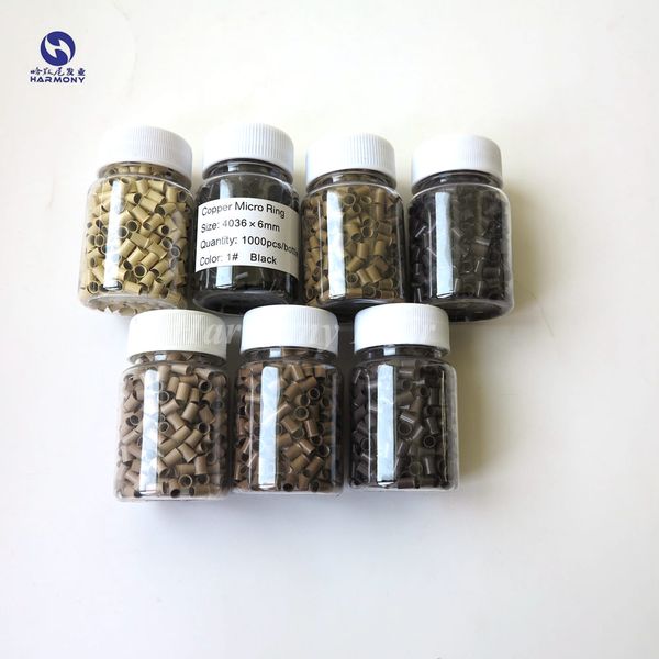 

500pcs/i tip hair beads copper micro rings links for hair extensions (4.0x3.6x6.0mm), Black