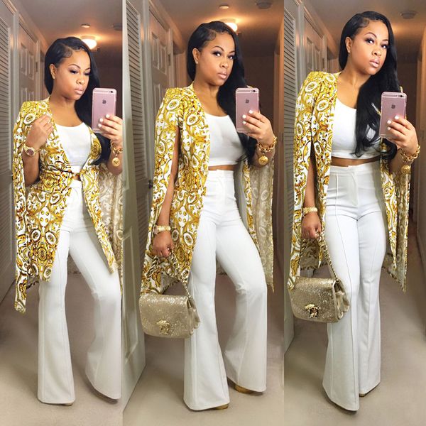 

Womens Autumn Print Evening Party Open Front Jacket Blazer Outwear Ladies Clubwear Shawl Drape Cardigan