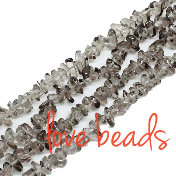 

fashion light grey glass irregular gravel beads orm chips loose beads 33'' strand jewelry bracelet making diy(f00282) wholesale, Black