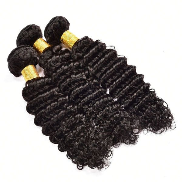 Elibess branddeep onda cabelo humano brasileiro tece 100 extensões de cabelo humano não processado 5 pacotes tecer pacotes preço de atacado