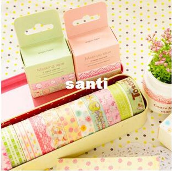 

2 pcs/lot sweet fresh style cartoon masking tape decorative washi adhesive tape diy sticker label