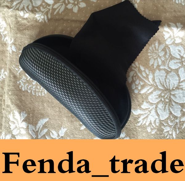 

glasses case box + cloth hard case zipper black styles 10pcs