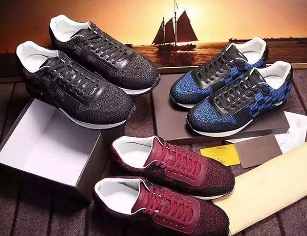 

new outdoor male leisure low sneakers luxury designer fly line weave lace-up plaid sports running shoe zapatos hombre 38-44, Black