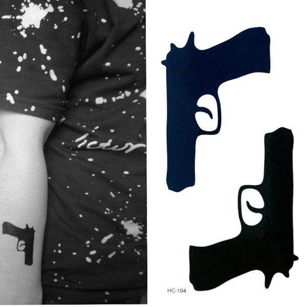Новое Прибытие Горячей Продажи Водонепроницаемый Татуировки Пистолет Дизайн Отличное Качество Боди-Арт Татуировки Наклейки Бесплатная Доставка