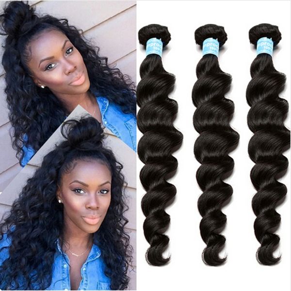 3 Bundles 8a Peruvian Hair Weave Loose Wave Human Hair Unprocessed