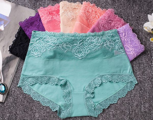 

lace flower panties women underwear high waist body shaper hip women panties women intimates briefs, Black;pink