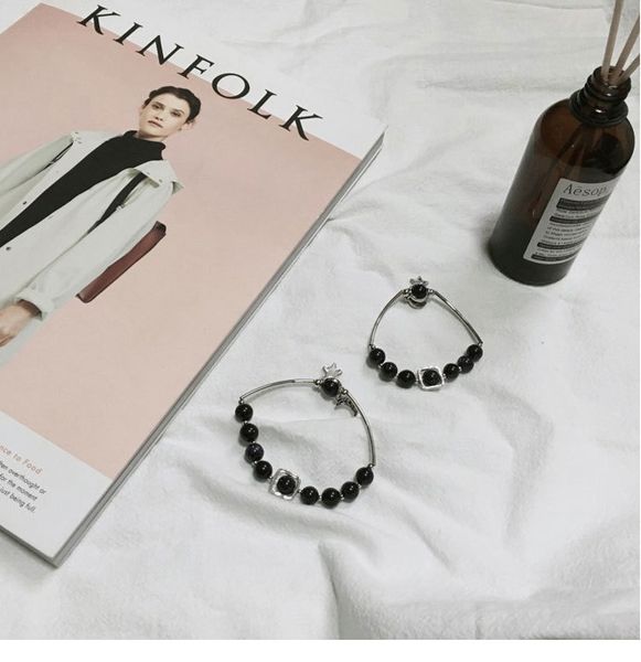 

s030 retro blue stone bracelet, academic career, xingyue girls, jewelry, natural stone bracelet wholesale, Black