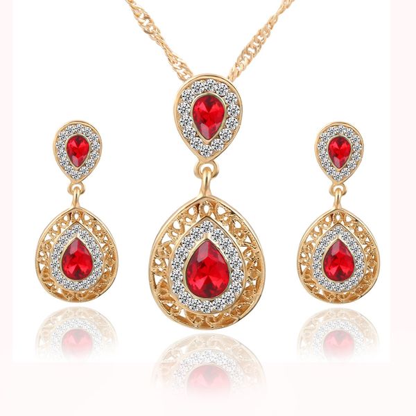 

fashion wedding bridal hair accessories for women stud earrings necklace sets crystal earrings drop pendant jewelry, Slivery;golden