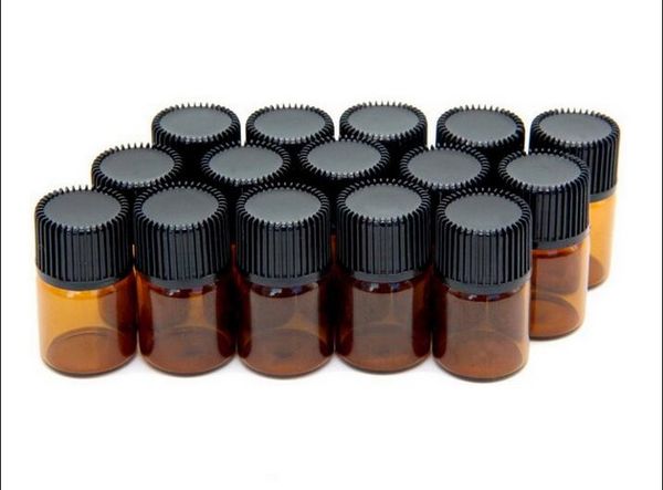 

Factory price 2 ml amber gla e ential oil bottle with orifice reducer and black cap mini ample gla perfume bottle