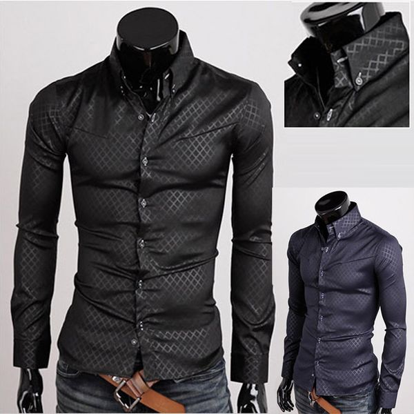 

3 colours obscure lingge men's long-sleeved shirt men's casual long-sleeved shirt sleeve, White;black