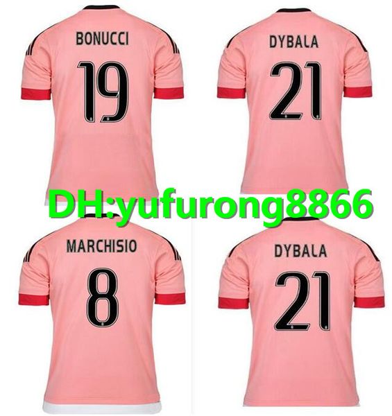 

2015/16 old pink juv legion jerseys ronaldo dybala soccer jerseys chiellini pogba marchisio higuain juventus italia football shirts kit, Black;yellow