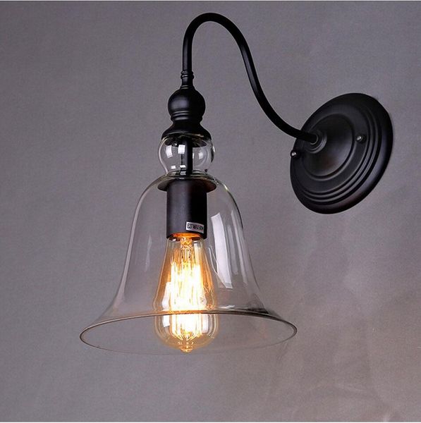 

rh loft led wall sconces vintage led wall lighting glass wall light clear glass shade bar/cafe store/home decor indoor lights fixture