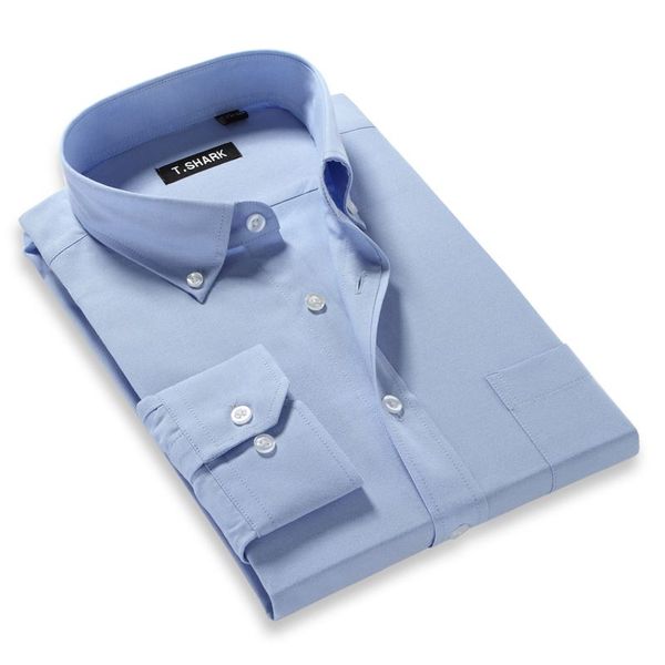 Collar Men/'s Oxford Shirt Button Down Long-sleeved Business Formal Dress Shirts