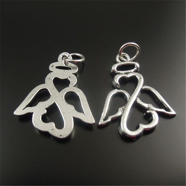 

10pcs/pack antique silver angel zinc alloy pendant charm jewelry finding 22*20*2mm au32427 jewelry making, Bronze;silver
