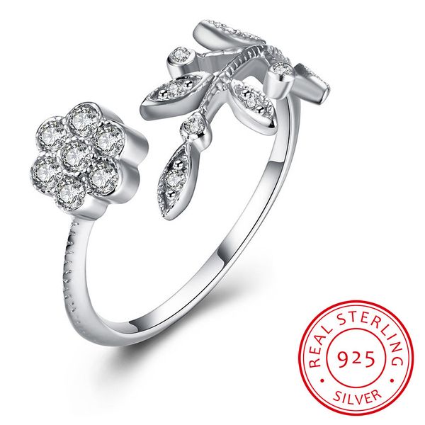 

листья и цветы открыть старинные обручальное кольцо anillos твердые стерлингового серебра 925 ювелирные изделия подарки обручальные кольца д, Golden;silver