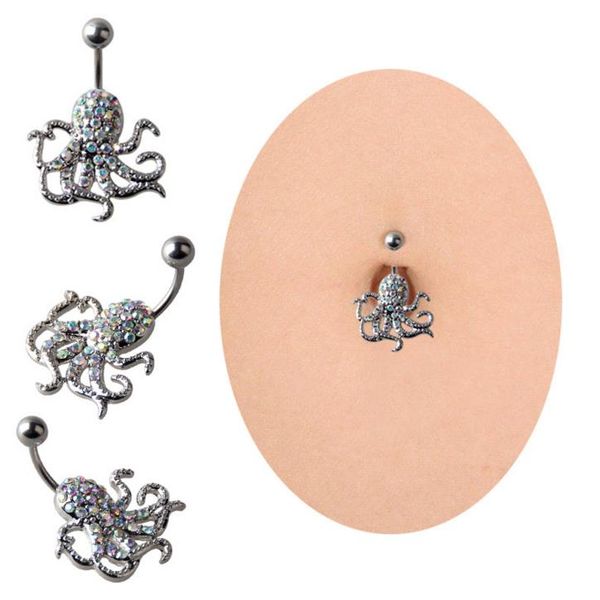 Acheter Nouveau Mode Nombril Piercing Octopus Cloche Bouton Anneaux Nombril Corps Ventre Piercing Bijoux De Corps Pour Les Femmes De 172 Du Ibeauty