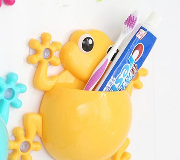 

fashion cartoon sucker gecko toothbrush wall suction bathroom sets toothbrush holder