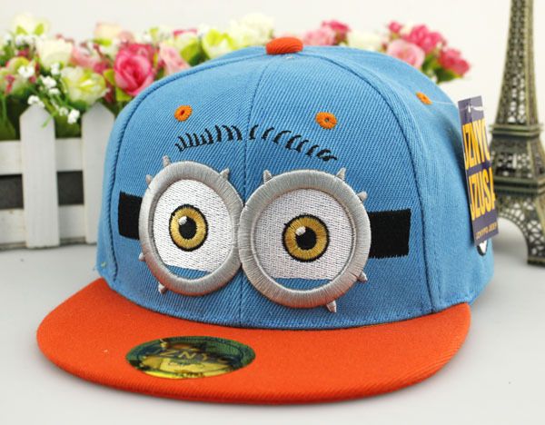 

cap 4 adjustable snap hats hip baseball hop cap cartoon eyes for 2-6 colours kids big back fishing years sports minions hat tgmnu