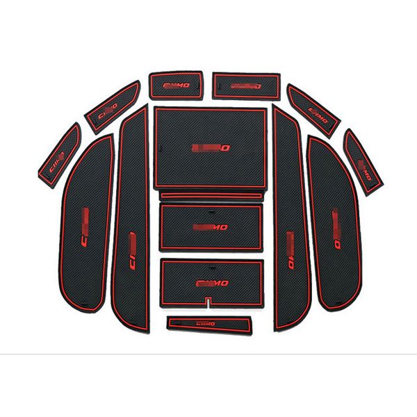 

14pcs non-slip rubber interior car door armrest storage panel mat cup holder slot pad cover sticker for honda civic 2012